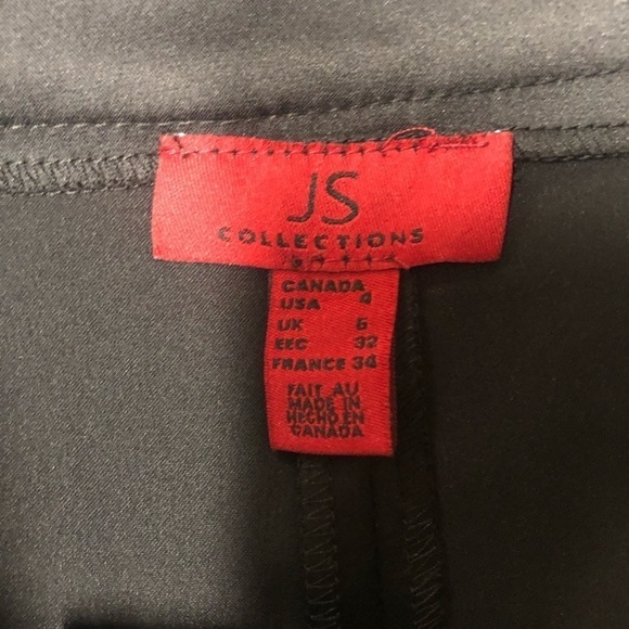 Lord & Taylor JS Collection Black Shiny Dress Pants Size 4 NWT - Picture 3 of 7